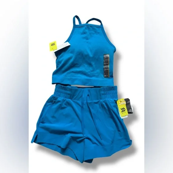 NWT ALL IN MOTION WOVEN SHORTS & Cropped Tank Workout Sport Set - Picture 7 of 7